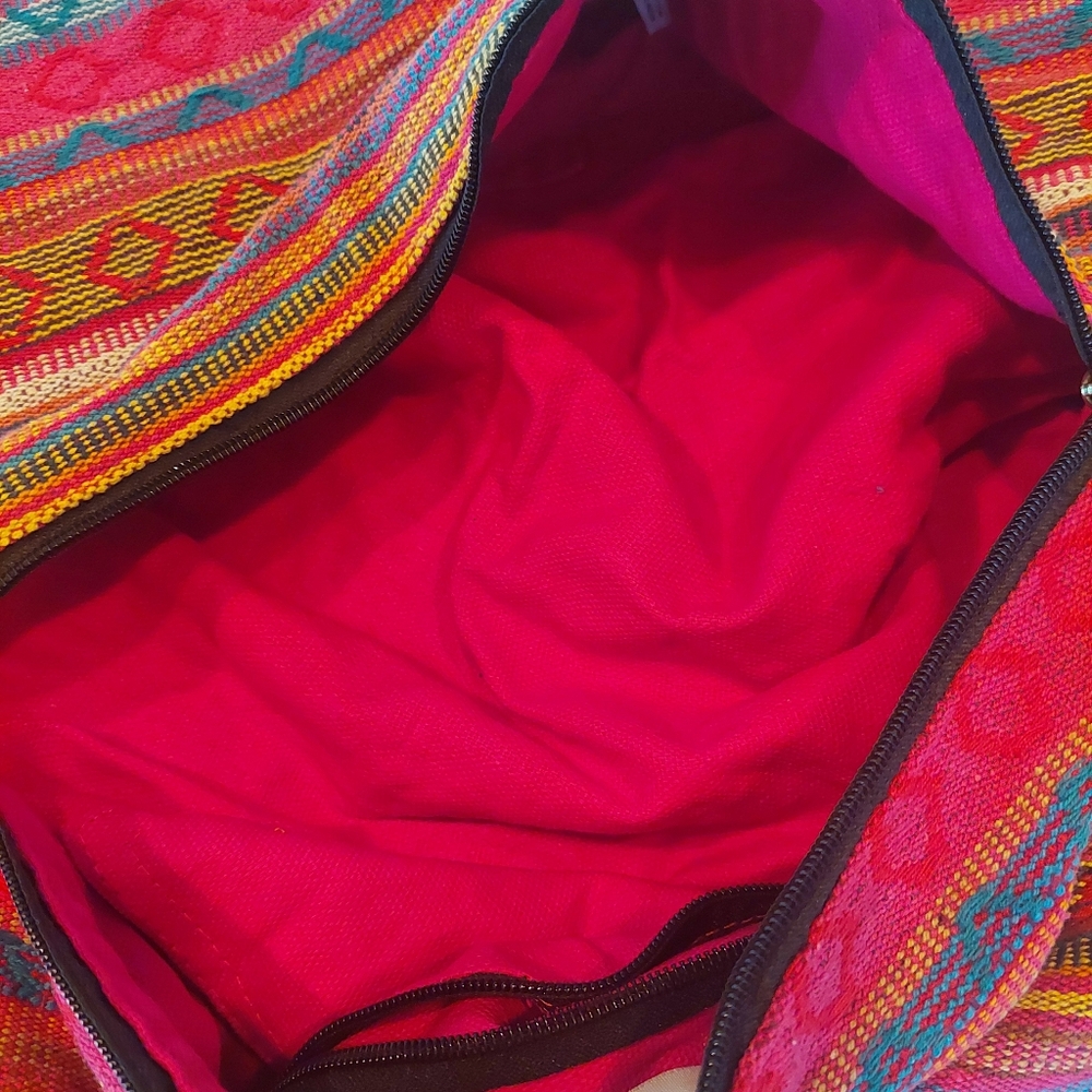 Tribe Azure 100% Cotton Shoulder Bohemian Banana Tote, Market Bag! - Picture 13 of 14